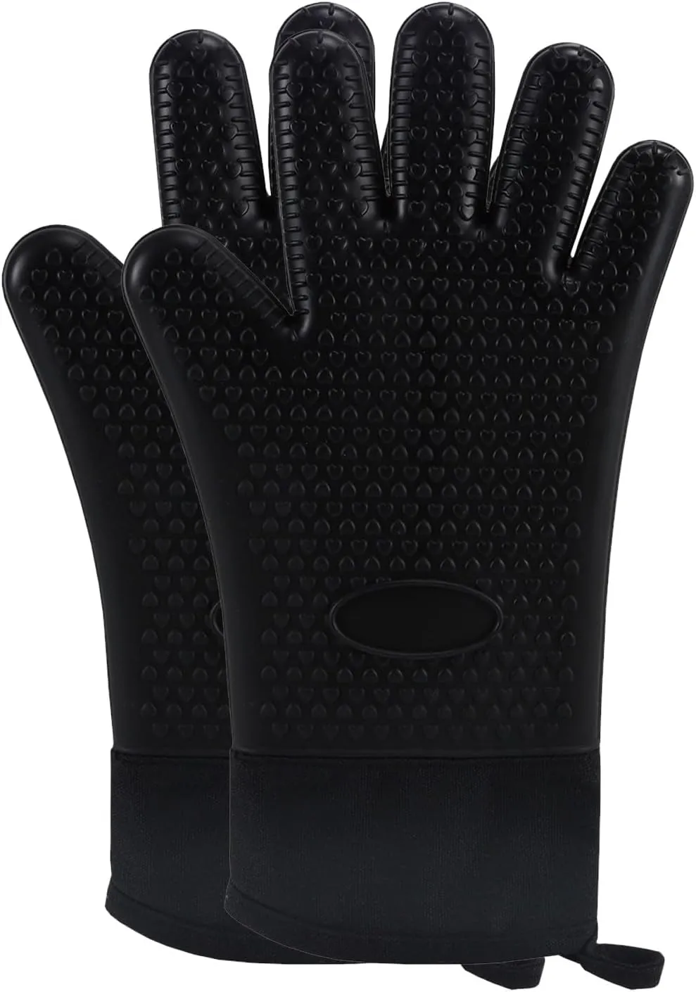 1 Pair Oven Mitts Silicone, BPA-Free Heat Resistant 500℉ Oven Gloves with Quilted Liner,Extra Long Soft Oven Mitts with Non-Slip Grip Surfaces for Kitchen,Grilling,Cooking,BBQ,Baking
