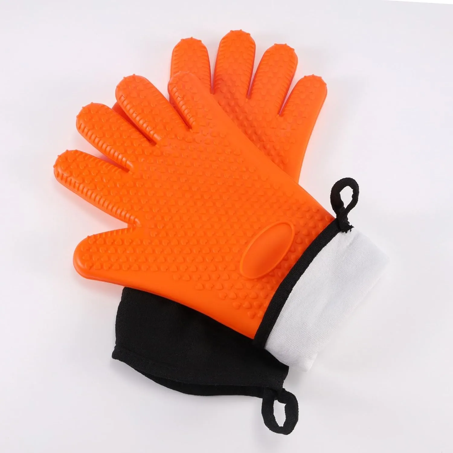 1 Pair Oven Mitts Silicone, BPA-Free Heat Resistant 500℉ Oven Gloves with Quilted Liner,Extra Long Soft Oven Mitts with Non-Slip Grip Surfaces for Kitchen,Grilling,Cooking,BBQ,Baking