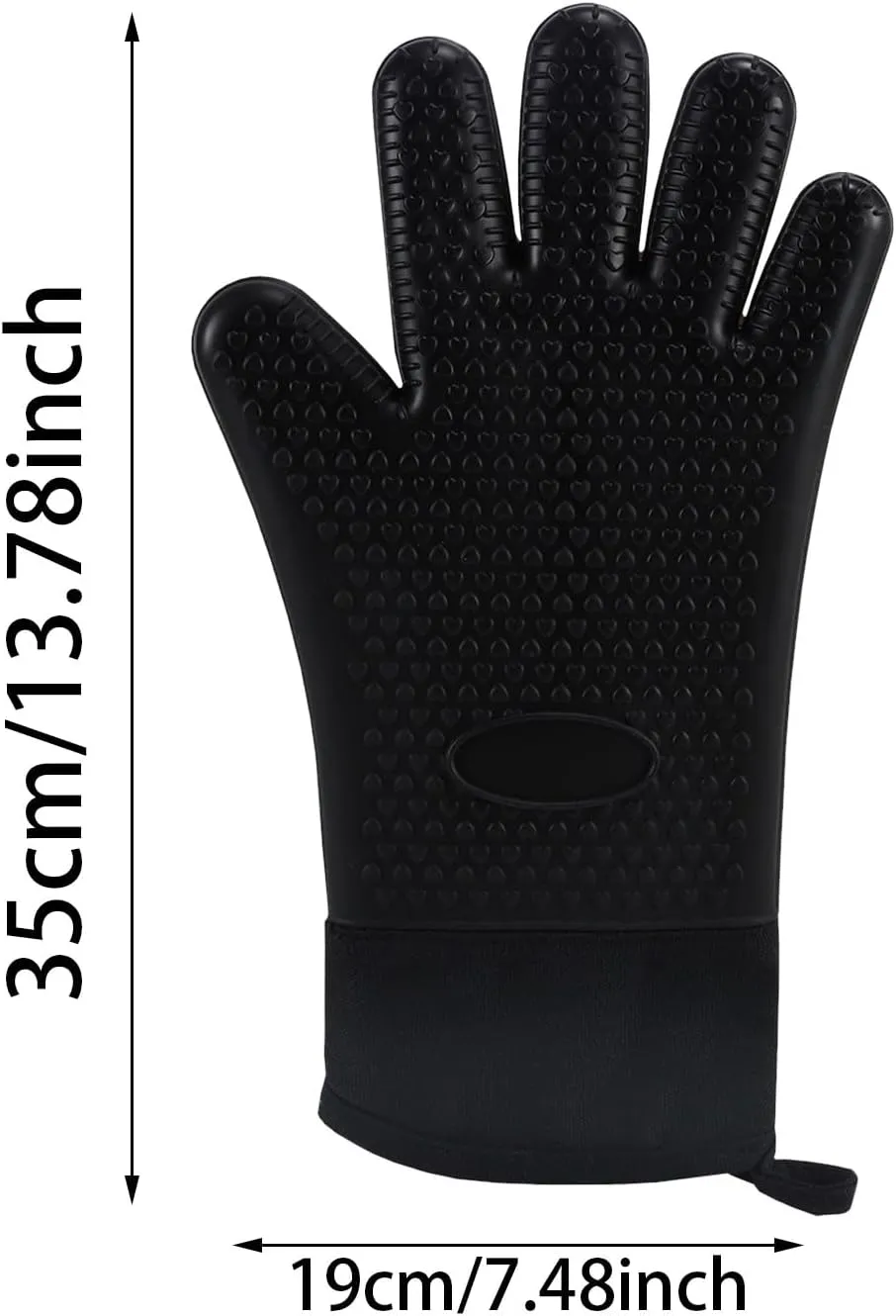 1 Pair Oven Mitts Silicone, BPA-Free Heat Resistant 500℉ Oven Gloves with Quilted Liner,Extra Long Soft Oven Mitts with Non-Slip Grip Surfaces for Kitchen,Grilling,Cooking,BBQ,Baking