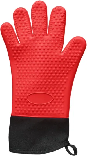 1 Pair Silicone Oven Mitts, BPA-Free Heat Resistant 500 Degree Oven Gloves with Quilted Liner,Soft Waterproof Oven Mitts with Non-Slip Grip Surfaces for BBQ,Grilling,Baking,Kitchen,Cooking