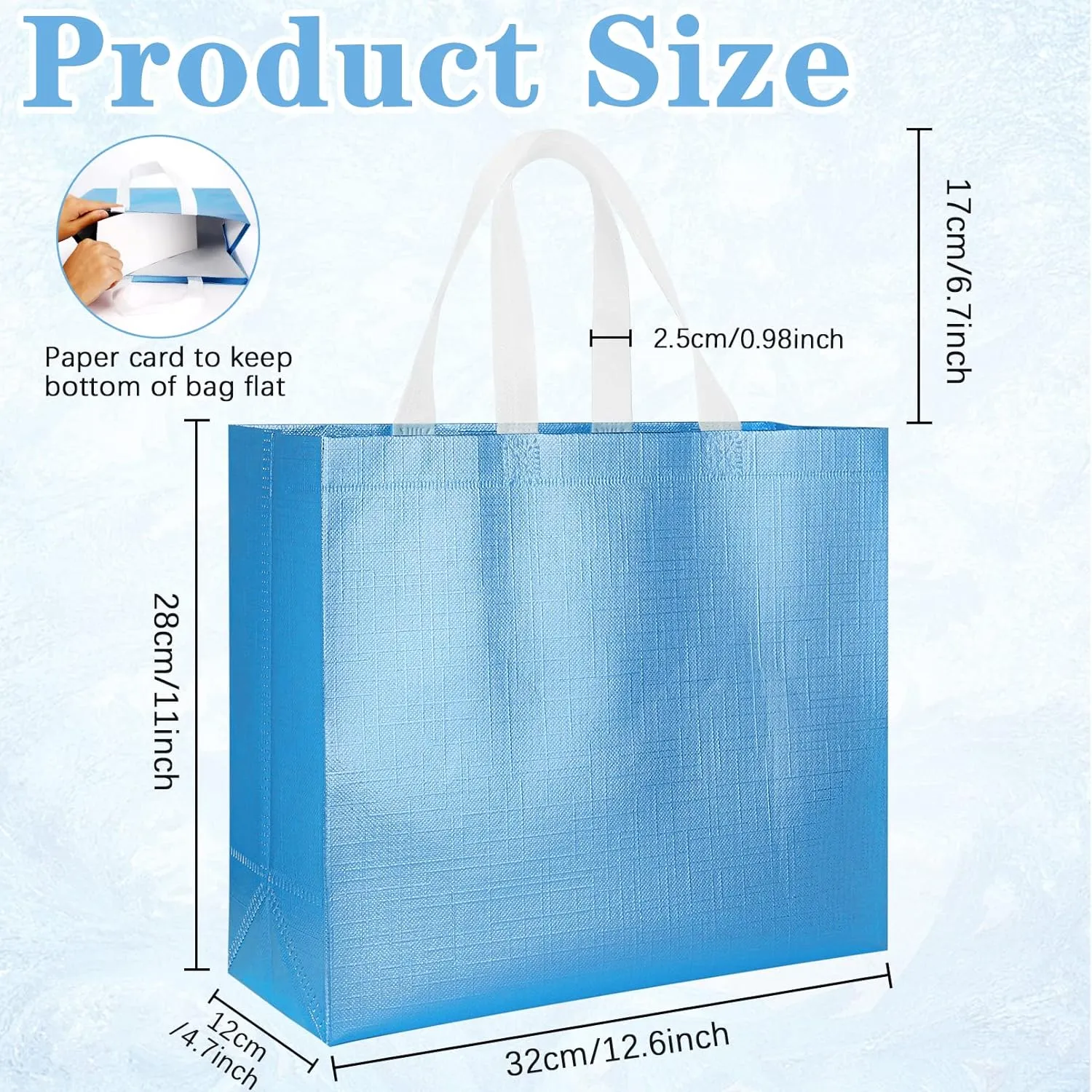 12 PCs Reusable Gift Totes, Glossy Finish with Handle, Non-woven, Foldable Bridesmaids Bags