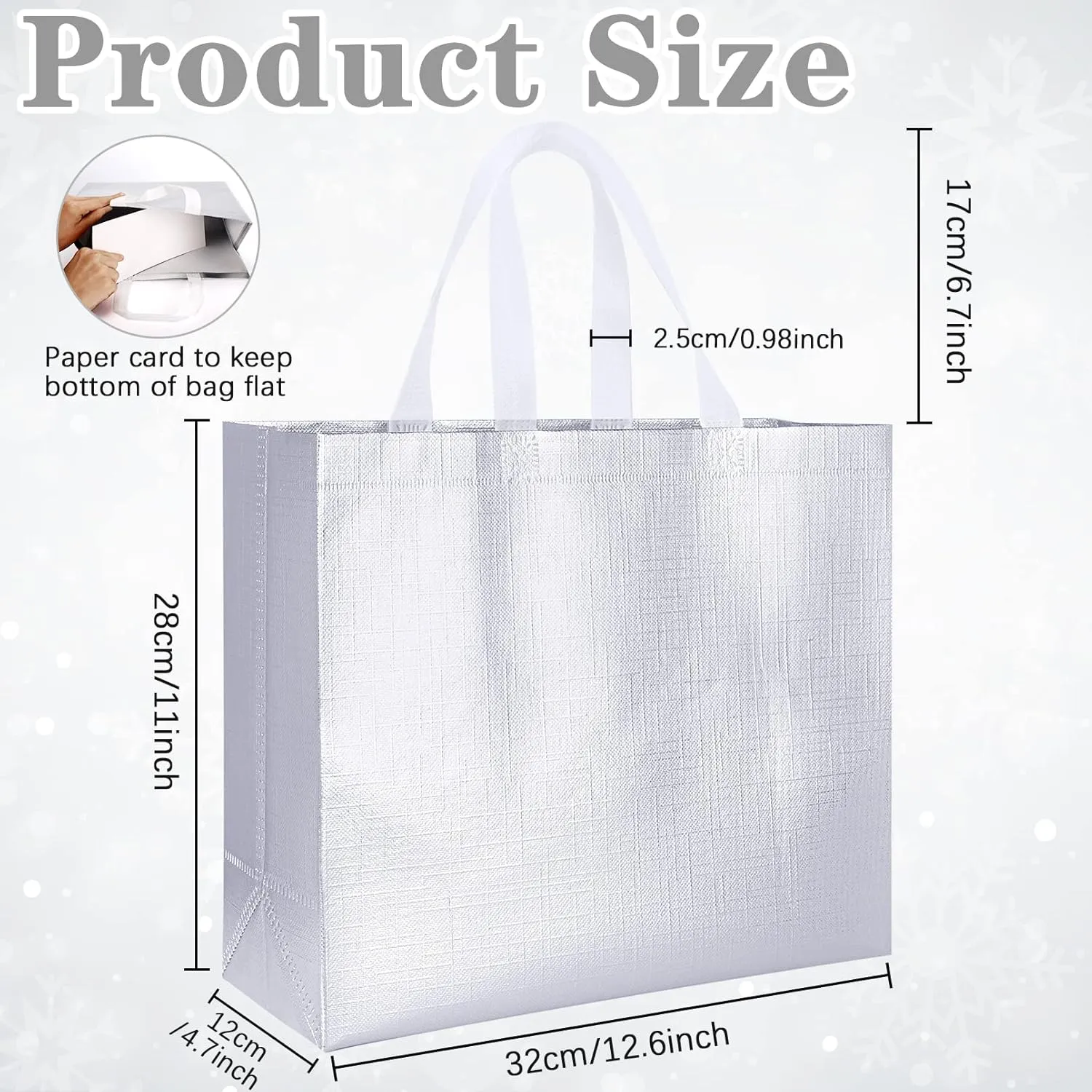 12 PCs Reusable Gift Totes, Glossy Finish with Handle, Non-woven, Foldable Bridesmaids Bags