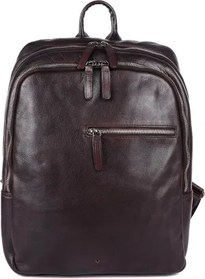 15 Inch Genuine Leather Backpack for Women and Men, Brown Leather Backpack with Adjustable Shoulder Strap