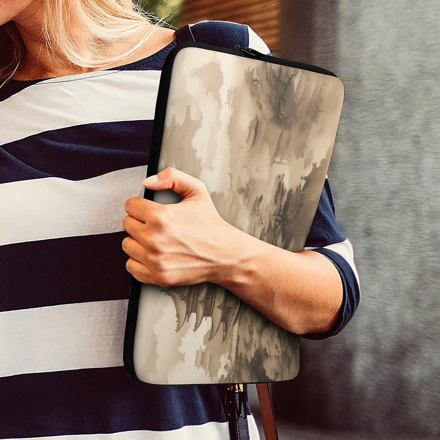 15inch Laptop Sleeve Bag Ancient Architecture Laptop Bag Shockproof Computer Carrying Cover Slim Briefcase Handbag