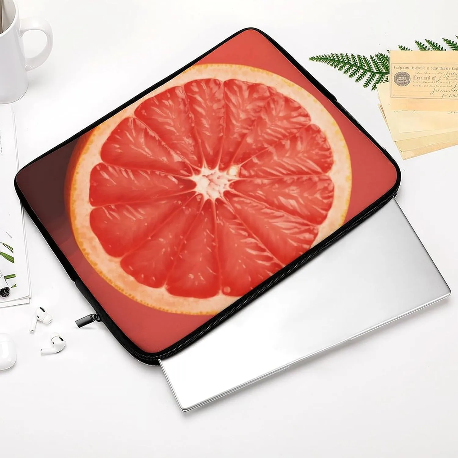 15inch Laptop Sleeve Bag Ripe Grapefruit Slice Laptop Bag Shockproof Computer Carrying Cover Slim Briefcase Handbag
