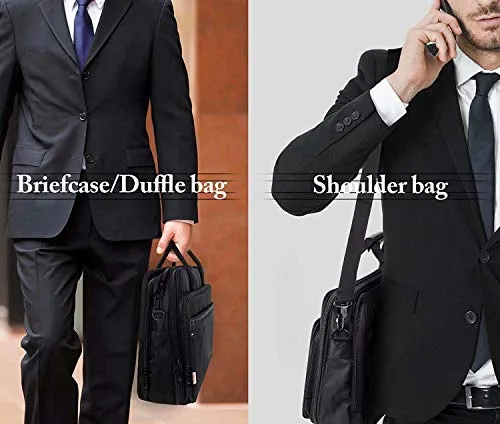 17 inch Laptop Bag, Travel Briefcase with Organizer, Expandable Large Hybrid Shoulder Bag, Water Resistant Business Messenger Briefcases for Men and Women Fits 17 15.6 Inch Laptop, Computer, Tablet