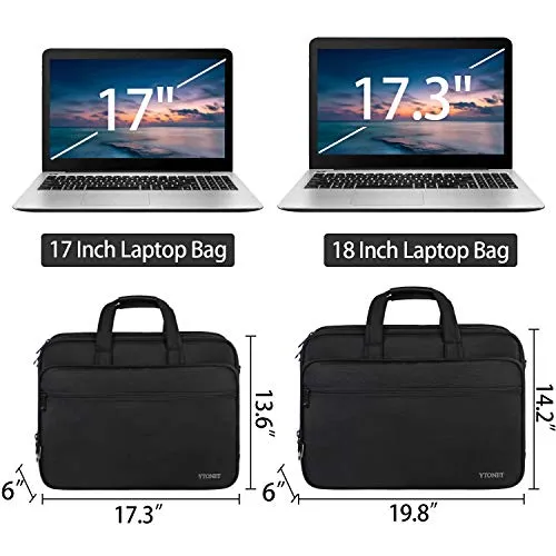 17 inch Laptop Bag, Travel Briefcase with Organizer, Expandable Large Hybrid Shoulder Bag, Water Resistant Business Messenger Briefcases for Men and Women Fits 17 15.6 Inch Laptop, Computer, Tablet
