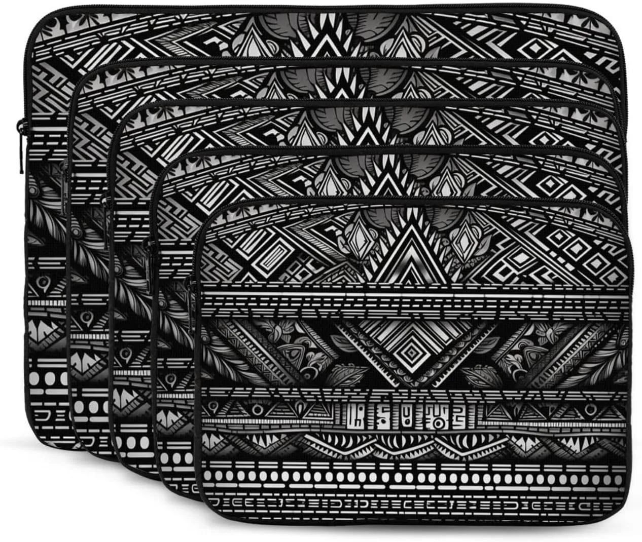 17 inch Laptop Sleeve Bag Black and white tribe Laptop Bag Shockproof Computer Carrying Cover Slim Briefcase Handbag