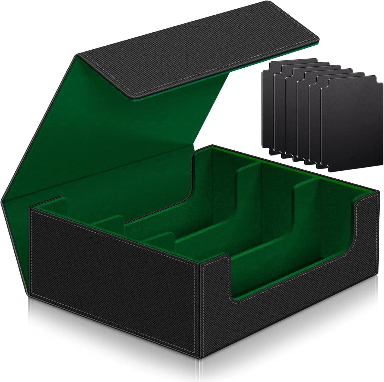 1800  Card Deck Case for Trading Cards, Leather Magnetic Closure Commander Card Storage Box Magic Card Holders Fit for MTG TCG and Sport Cards (Cyan)
