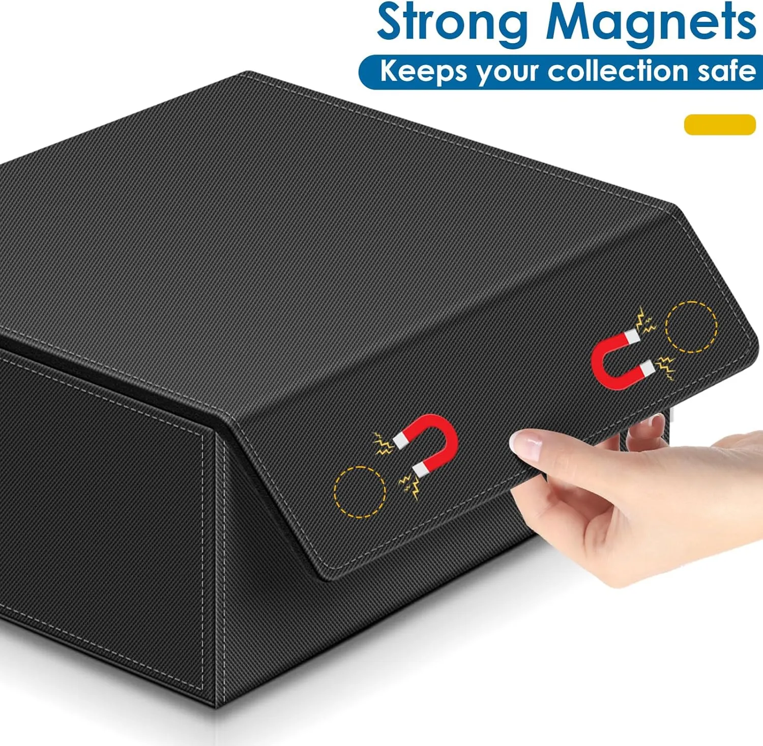 1800  Card Deck Case for Trading Cards, Leather Magnetic Closure Commander Card Storage Box Magic Card Holders Fit for MTG TCG and Sport Cards (Cyan)