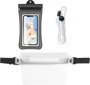 2-Pack Waterproof Waist Bags with Adjustable and Lightweight Fanny Packs, Waterproof Bags for Travel, Hiking, Running, Beach, Swimming, and Outdoor Activities Men and Women