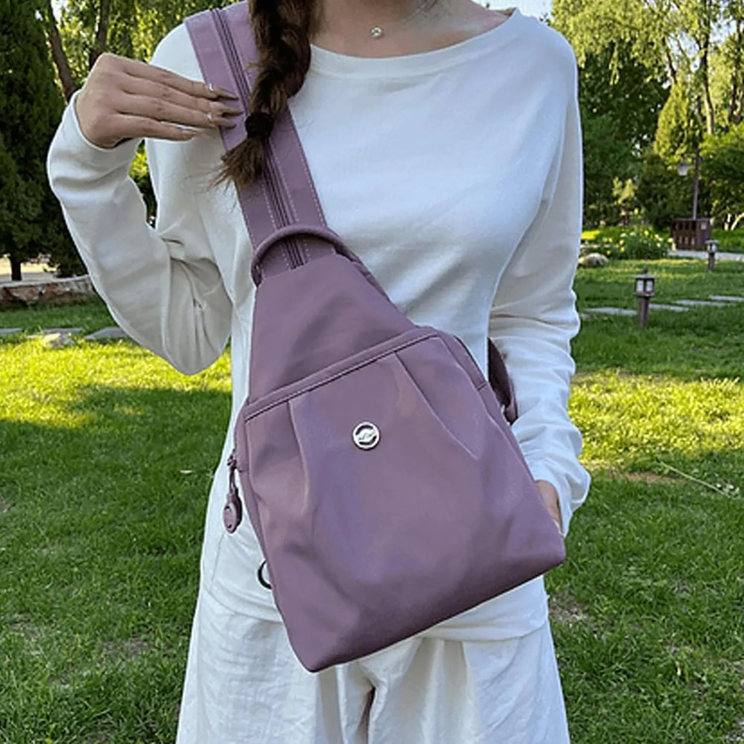 2025 Backpack Chest Bag Double Zipper Large Capacity, Multi-compartment Street Lite Chic Versatile Travel Bag for Unisex (Grey)