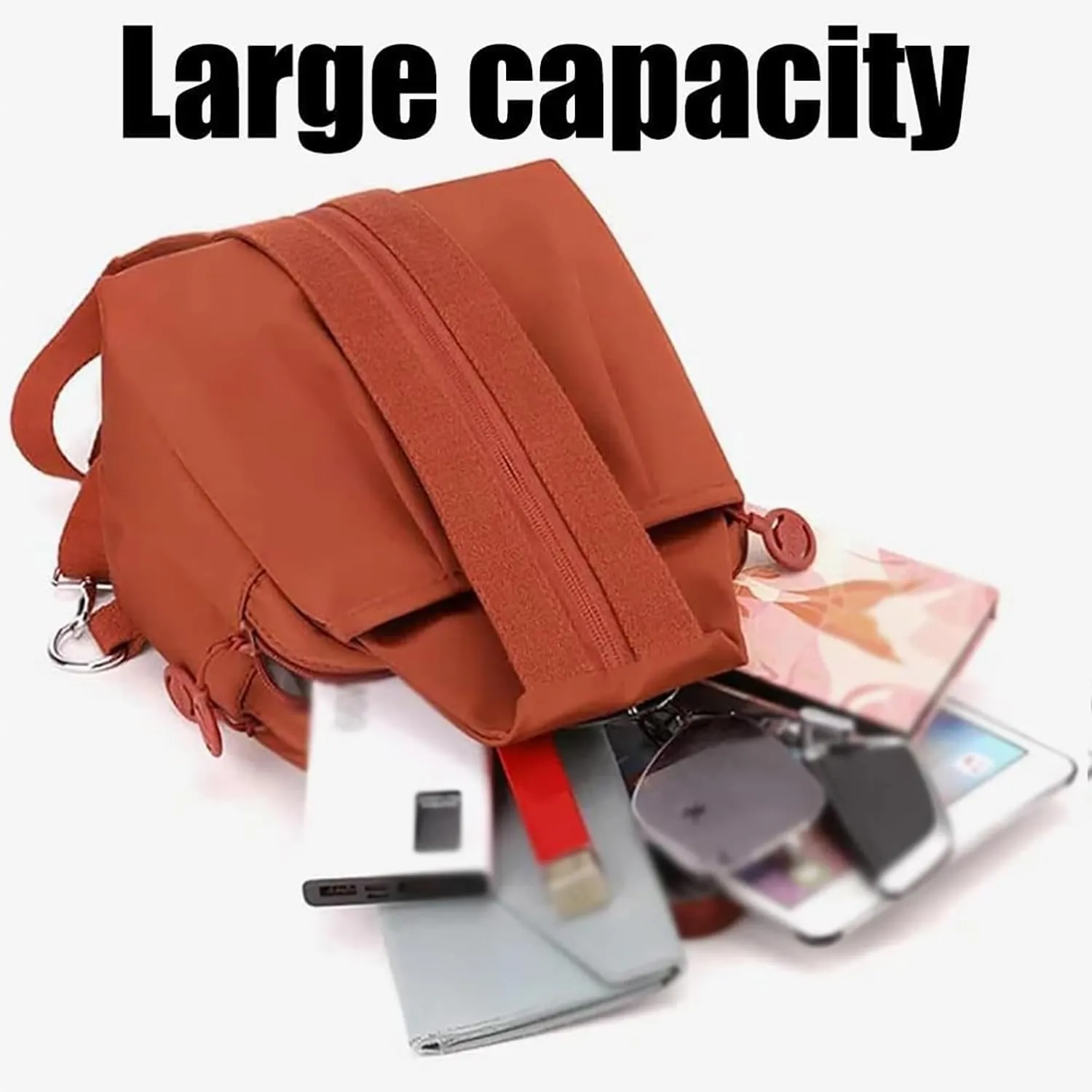 2025 Backpack Chest Bag Double Zipper Large Capacity, Multi-compartment Street Lite Chic Versatile Travel Bag for Unisex (Grey)