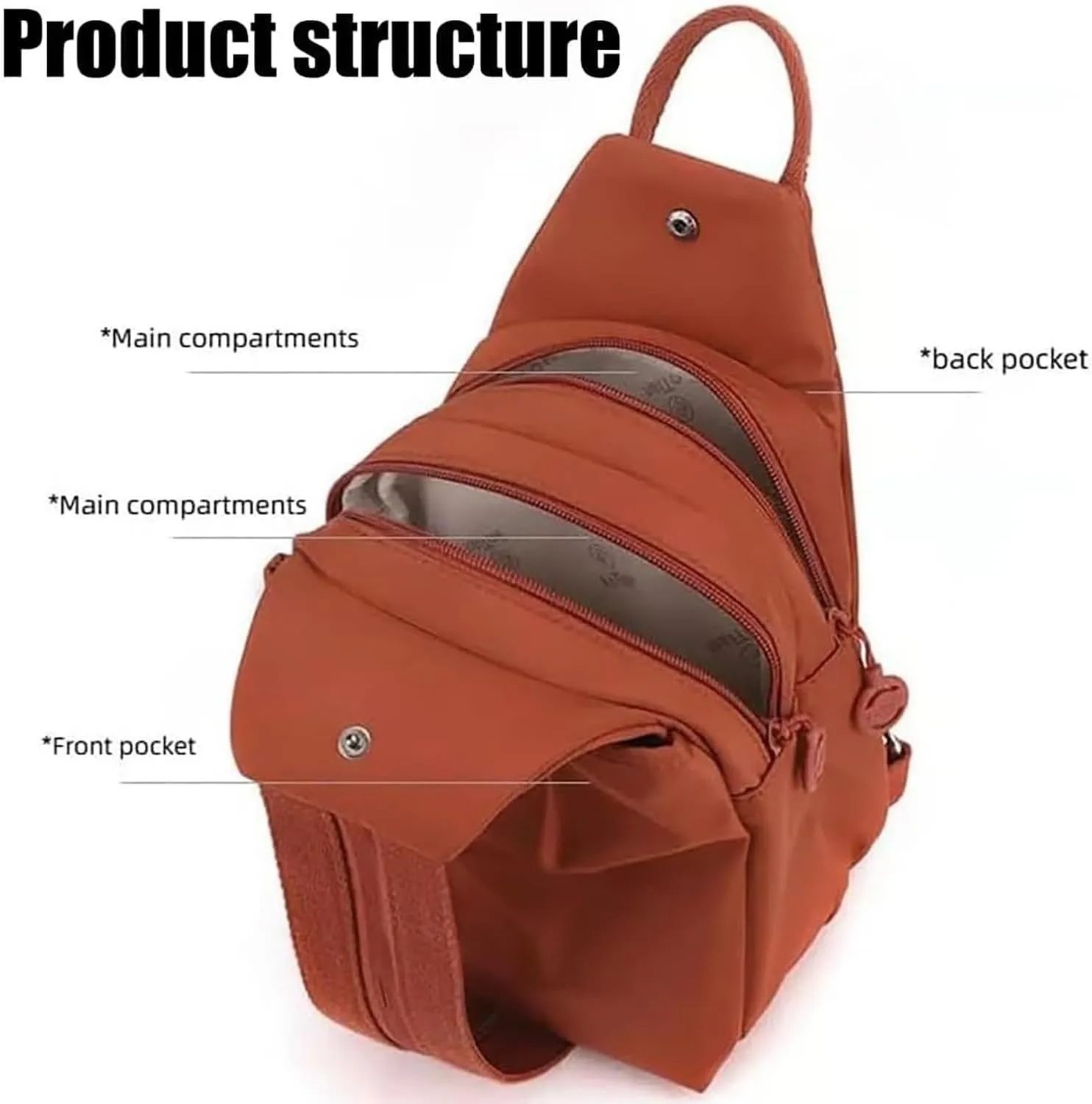 2025 Backpack Chest Bag Double Zipper Large Capacity, Multi-compartment Street Lite Chic Versatile Travel Bag for Unisex (Grey)