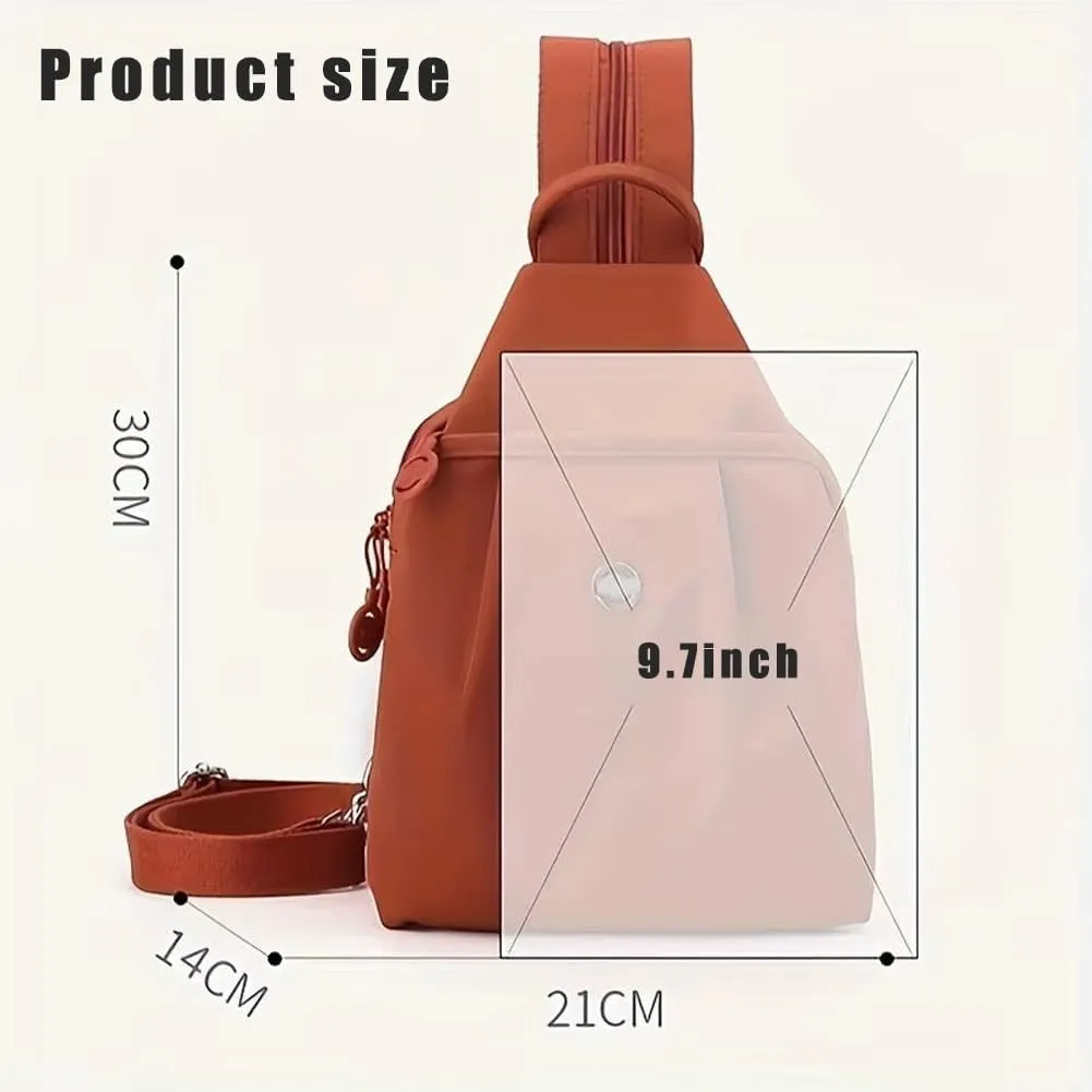 2025 Backpack Chest Bag Double Zipper Large Capacity - Vovtva Bag - Street Lite Chic Versatile Travel Bags (Orange)