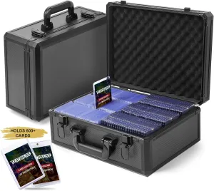 (2025 New Upgrade) Toploader Storage plus Box for 3" x 4" 35pt Rigid, Card Holders for Toploaders, Trading Cards & Sports Cards, Trading Card Case (Holds 600  Cards) (Black)