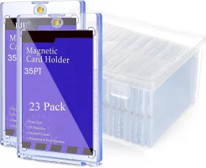 23 Pack Magnetic Card Holder, 35pt One Touch Card Holder, Magnetic Card Holders for Trading Cards, Baseball, Sports Cards