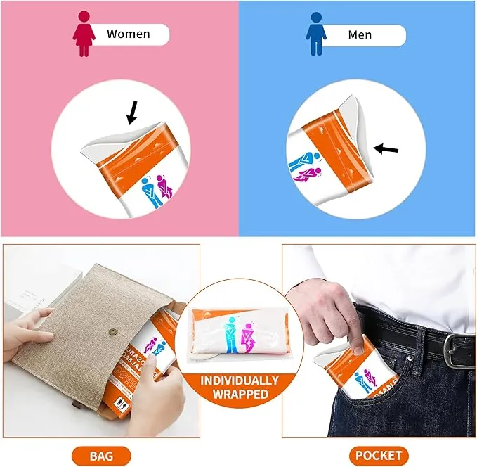 24PCS Disposable Urine Bags, 700ML Unisex Urine Bags for Travel, Emergency Vomit Bags/Pee Bag for Car, Long Trip, Road Trip, Travel Urinals for Men/Women - Camping Essentials Portable Toilet