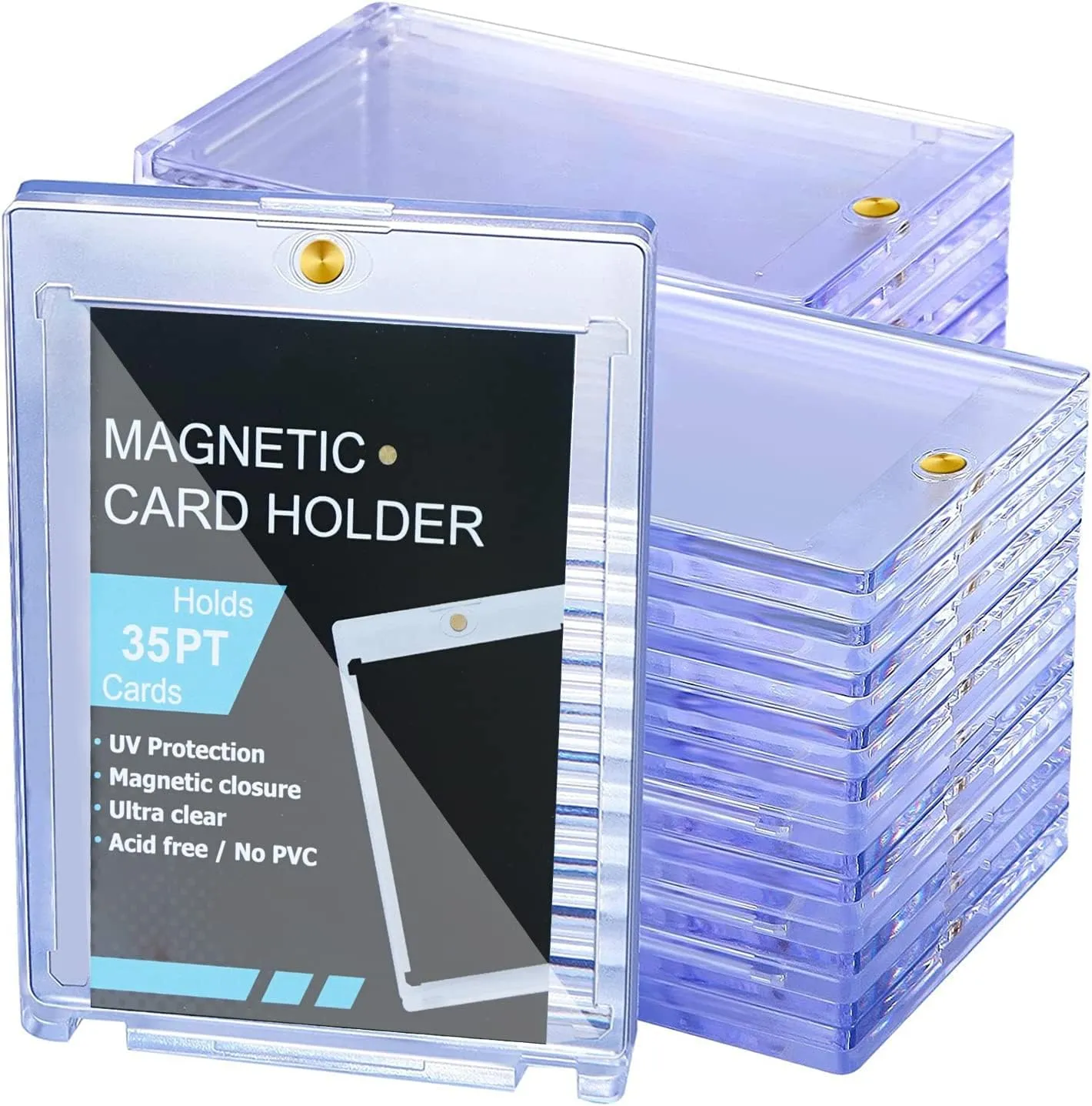 25 ct Magnetic Card Holder 35pt, Card case Holder for Trading Cards，Card Protectors Hard Plastic, Card Sleeves Display case for Baseball Card Sports Cards