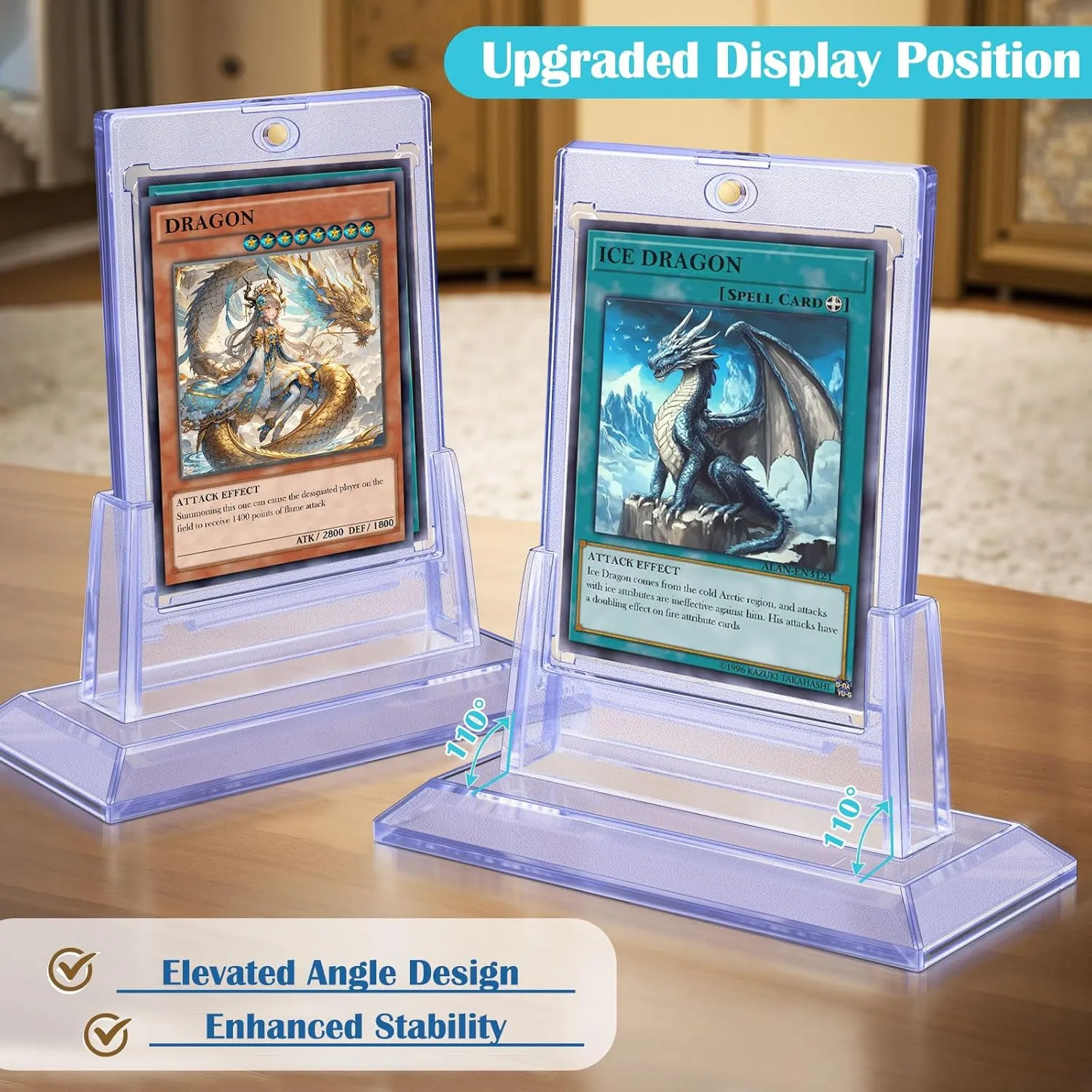30 Pack Magnetic Card Holders for Trading Cards, 35pt Acrylic Baseball Card Holders Display Case for MTG Cards, Sports Cards, TCG Cards, Hard Plastic Card Protectors with 4 Card Stands