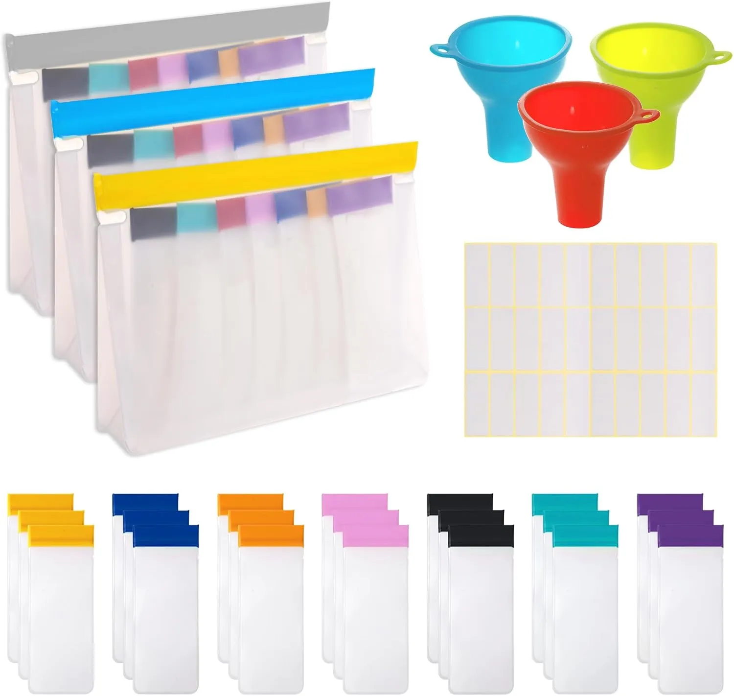 30Pcs Protein Powder Travel Container Set with Funnel Label Stickers for Workout Travel