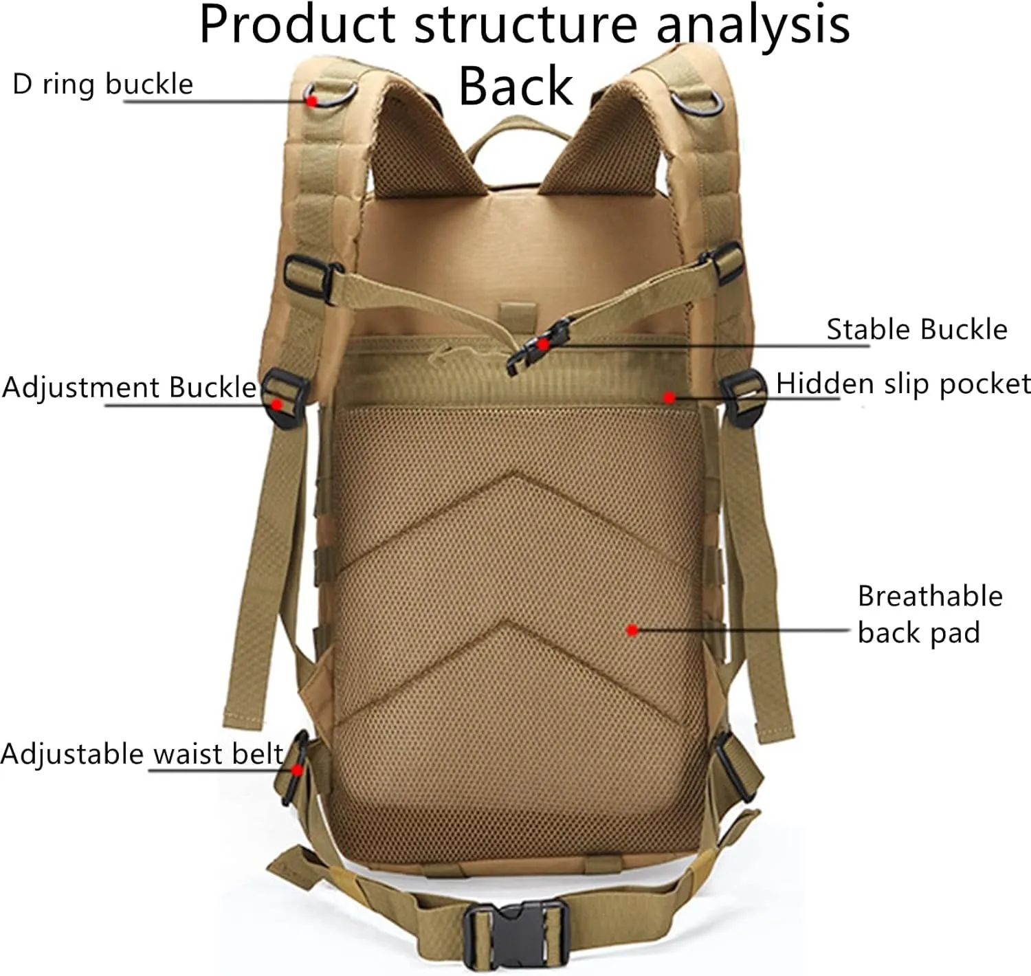 35L Men Tactical Backpack Army Military Bags Large Waterproof Outdoor Sport Hiking Camping Hunting 3P Rucksack Backpacks for Man