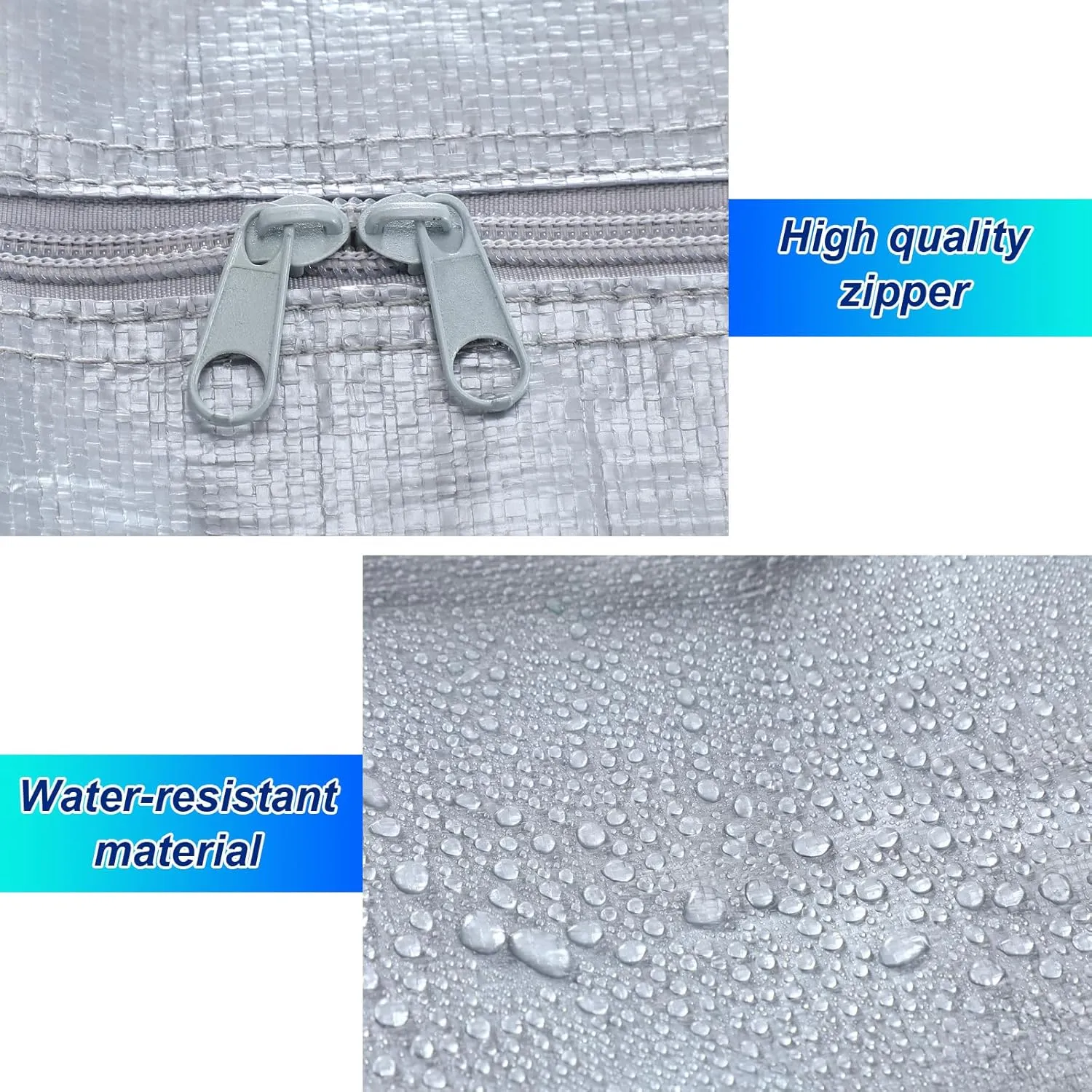 4 Pcs 66 Gallon Large Moving Bags with Zipper and Handles Foldable Storage Duffle Bags Heavy Duty Extra Large Totes for College Dorm Travel Clothes Blankets Bedding Moving(Gray)