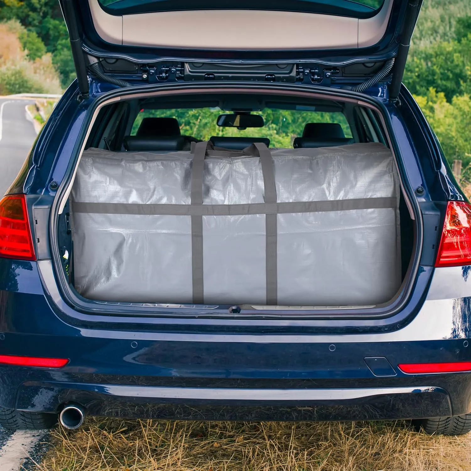 4 Pcs 66 Gallon Large Moving Bags with Zipper and Handles Foldable Storage Duffle Bags Heavy Duty Extra Large Totes for College Dorm Travel Clothes Blankets Bedding Moving(Gray)
