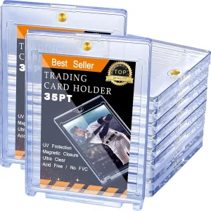 40 Pieces Thick Magnetic Card Holder 35pt Hard Plastic Protector Standard Thickness Trading Cards Sleeves for Collectible Trading Baseball, Sports, Game, Playing, Credit