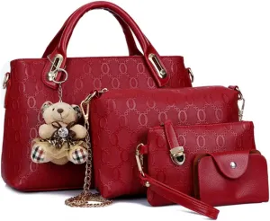4pcs Set Handbags for Women Shoulder Bag Purse Card Holder Shopper Tote Satchels