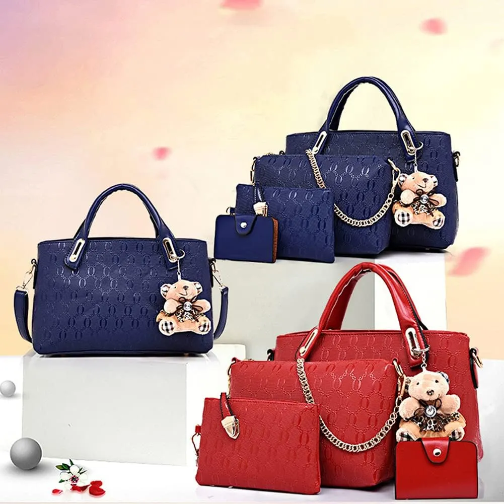4pcs Set Handbags for Women Shoulder Bag Purse Card Holder Shopper Tote Satchels