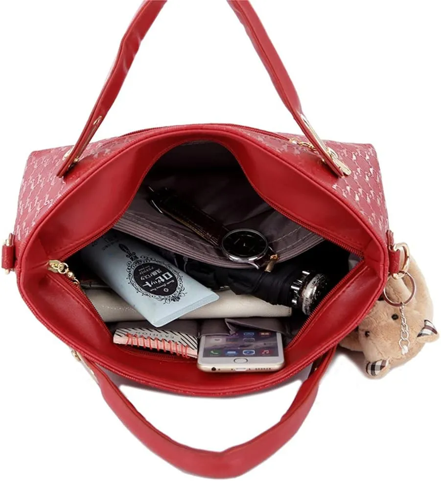 4pcs Set Handbags for Women Shoulder Bag Purse Card Holder Shopper Tote Satchels