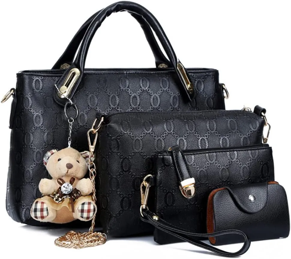 4pcs Set Handbags for Women Shoulder Bag Purse Card Holder Shopper Tote Satchels