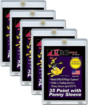 5-Count Pro-Mold 35pt. Magnetic One-Touch Card Holders Holds Sleeved Card MH35S