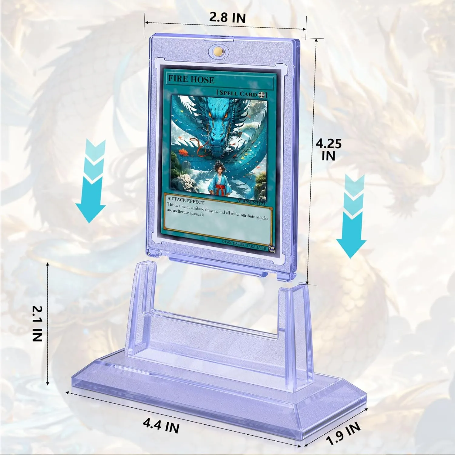 50 Count Magnetic Card Holders for Trading Cards, 35pt Acrylic Baseball Card Holders Display Case Fit for Sports Cards, Standard Cards, Hard Plastic Card Protectors with 6 Card Stands