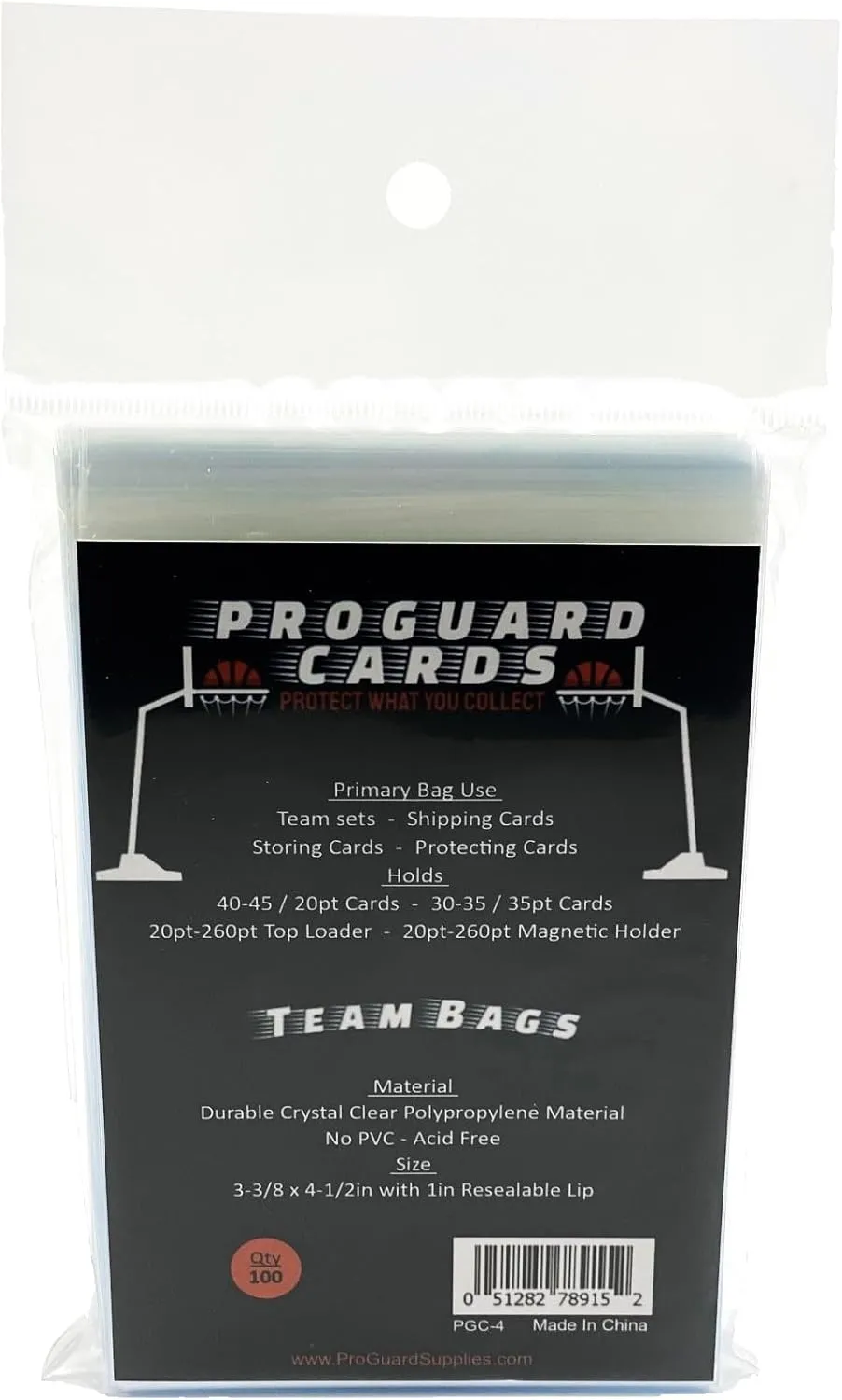 500 Team Bags for Team Sets, Fits up to 35 Cards | Suitable for Top Loaders & Magnetic Mold Holders up to 260pt (5pks)