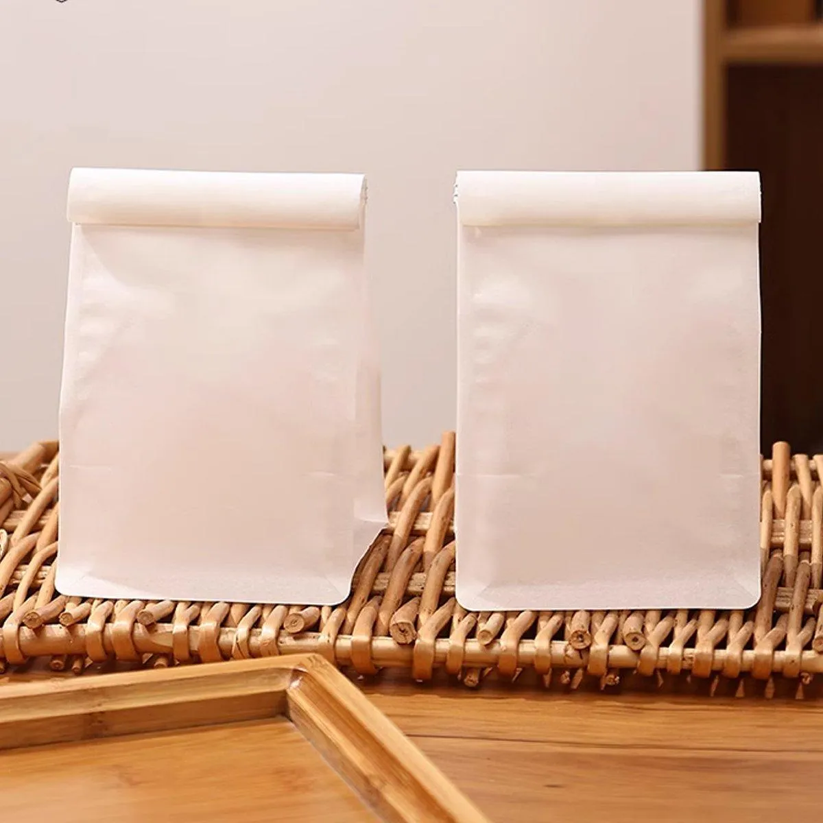 50PCS Oil-proof Self-standing Baking Packaging Seal Bag