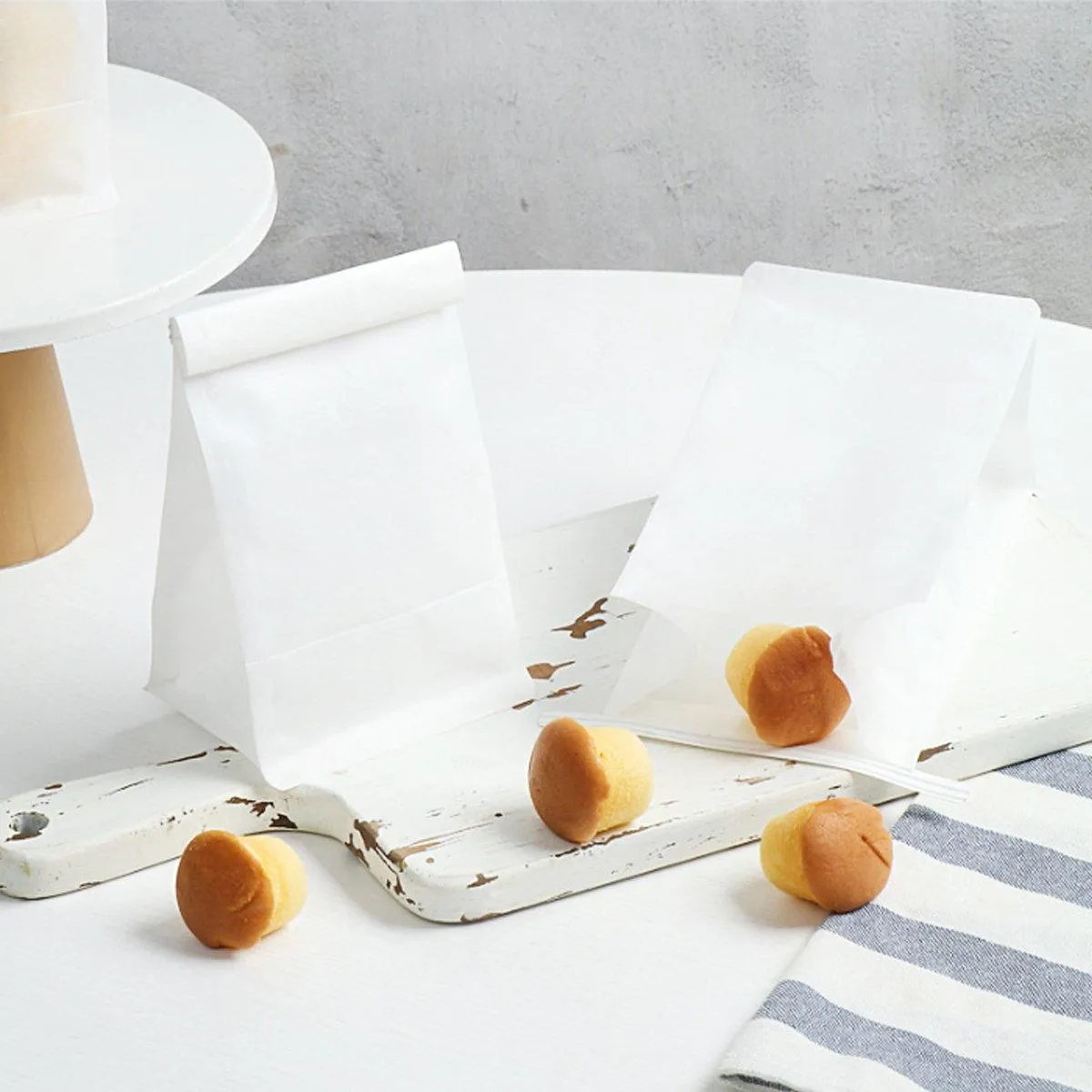 50PCS Oil-proof Self-standing Baking Packaging Seal Bag