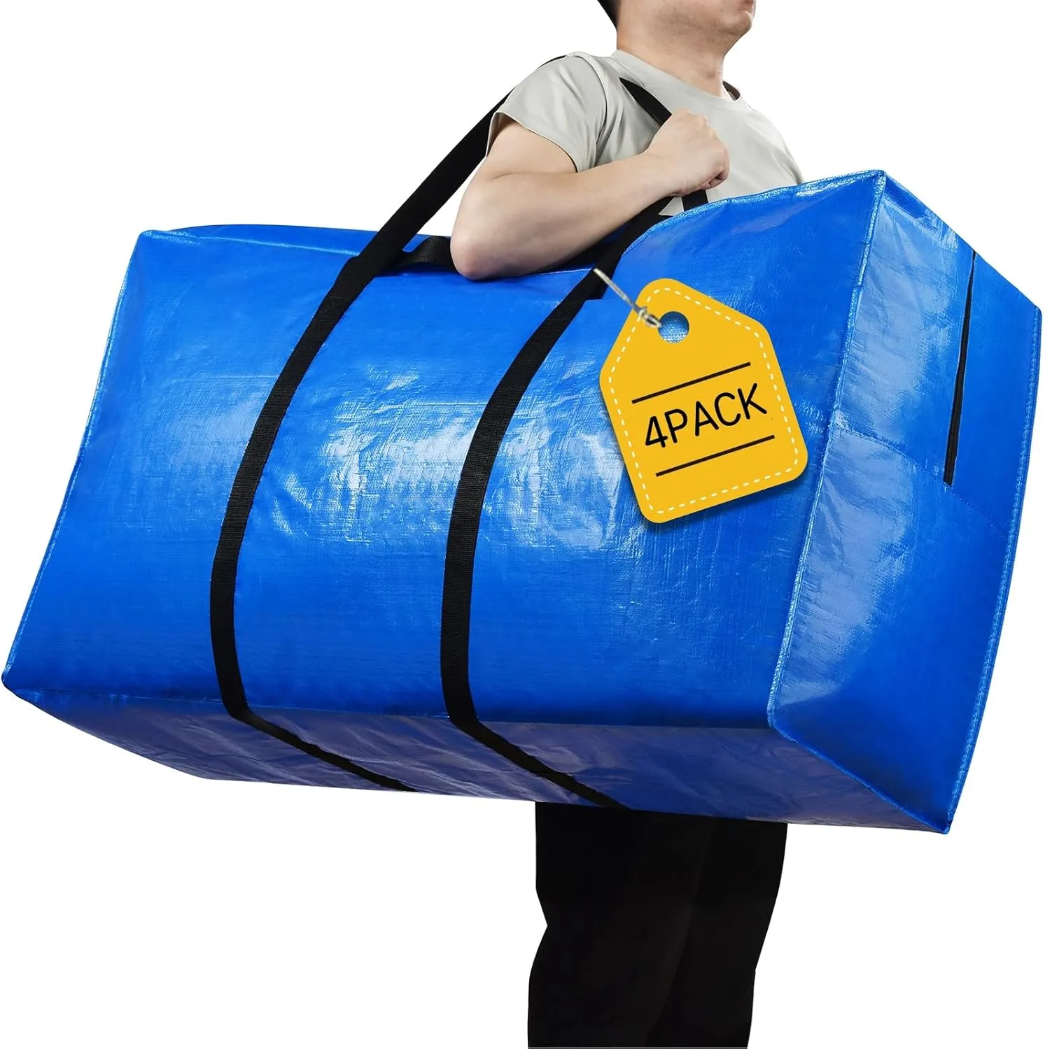 57 Gallon Extra Large Storage Bags, XXL Jumbo Large Moving Bags Heavy Duty, Storage Totes Moving Boxes Supplies for College, Foldable Duffle Bag for Travel, Christmas Tree Bag, 42x23x13.5inch