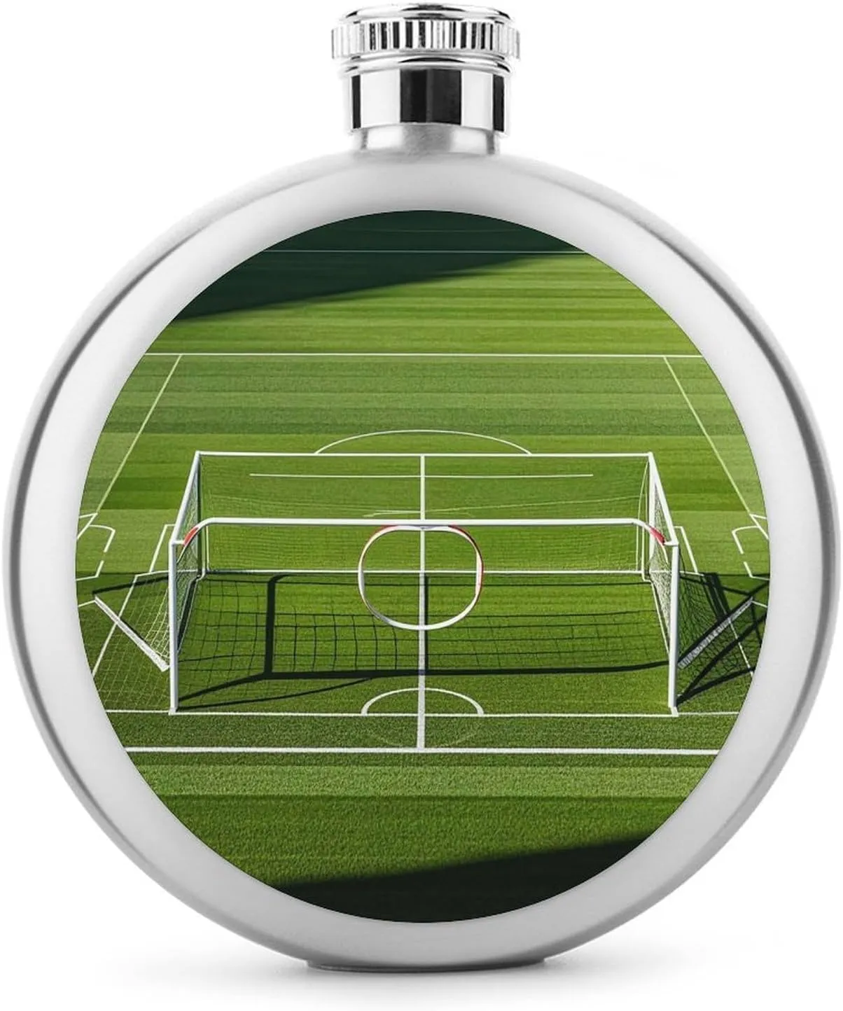 5oz Stainless Steel Flask Football Goal Post Sports Area Printed with UV Printing - Portable Liquor Flask for Whiskey, Vodka - Men & Women Gift for Travel, Father’s Day, Weddings