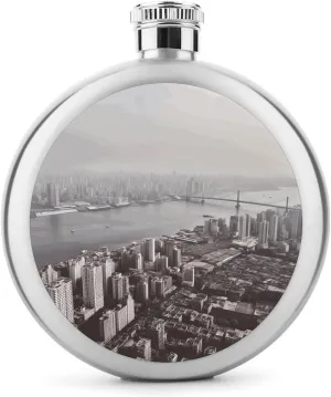 5oz Stainless Steel Flask Mumbai City Printed with UV Printing - Portable Liquor Flask for Whiskey, Vodka - Men & Women Gift for Travel, Father’s Day, Weddings