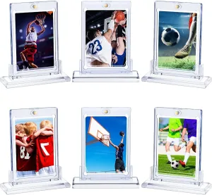 6 Pack Magnetic Card Holders for Trading Cards Protector, 35 pt Baseball Card Protector, Acrylic Hard Cards Sleeves Case for Baseball Football Sports Game Card Storage and Display (6 Pack)