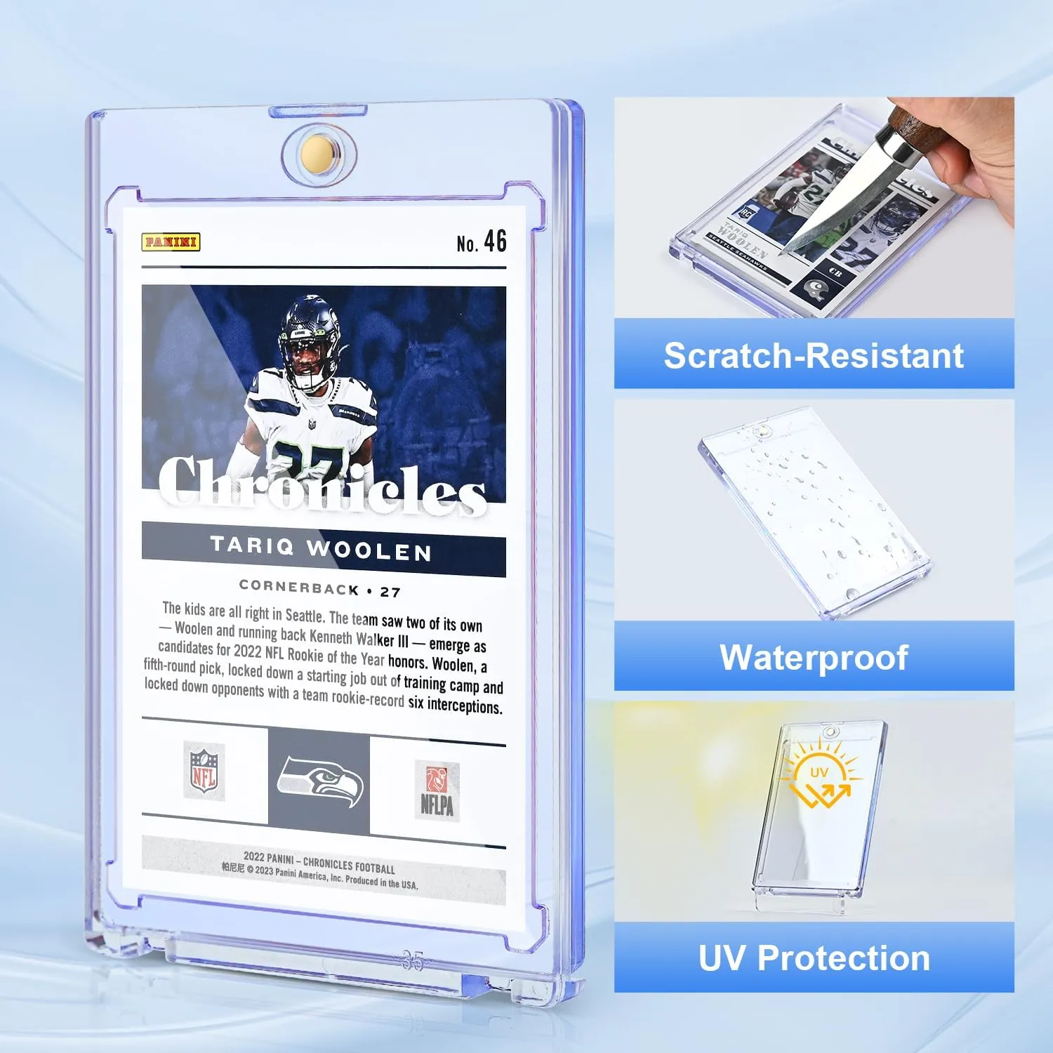 60ct Magnetic Card Holder, 35pt One Card Holder Touch for Trading Cards, U-V Protection Magnetic Card Case for Sports Cards, Card Protectors Hard Plastic, Display Case for Baseball Cards, Game Cards