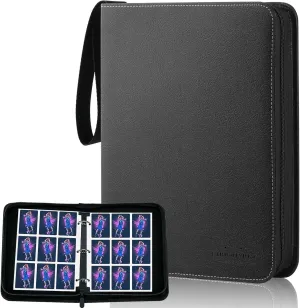 9 Pockets Trading Card Album Folder, 900 Pocket Baseball Card Binder for Yugioh, MTG and Other TCG,Sports Card Binder 2025 Commemorative Edition Card Holder (Black, 900 Pockets)