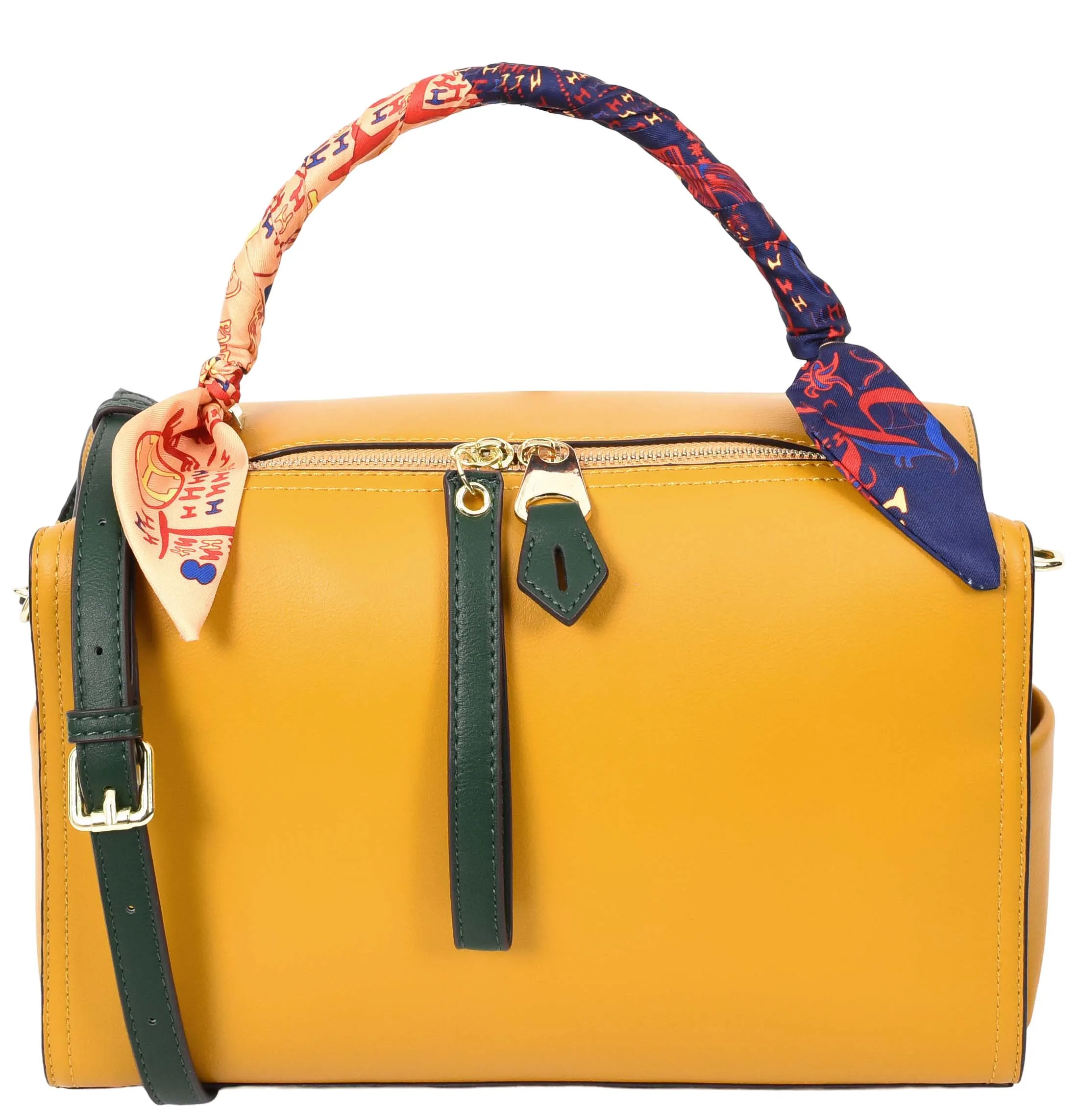 Aaliyah Women's  Faux Leather Barrel-Shaped Shoulder Handbag Yellow