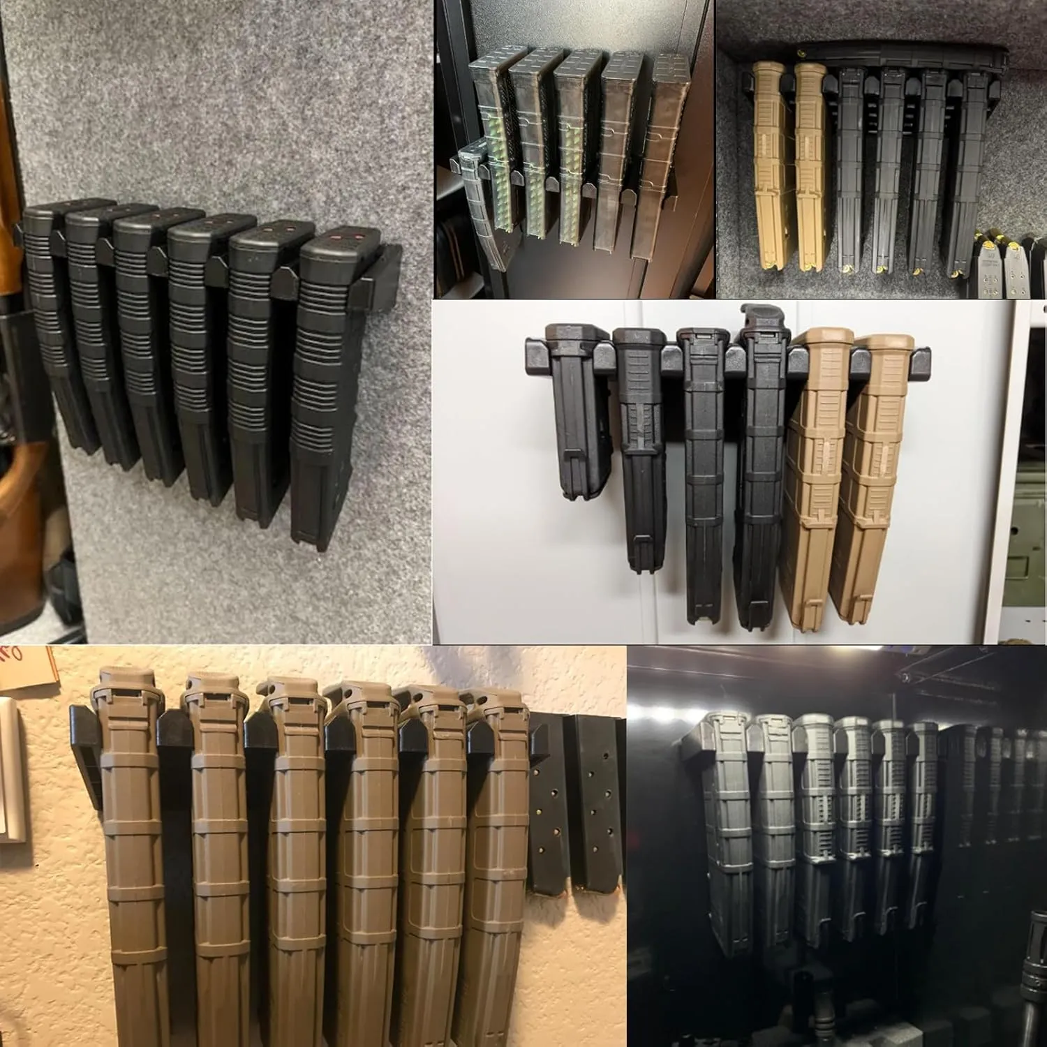 ABS Magazine Holder, Ar Magazine Holder for Gun Safe, Mag Storage Rack for Pmag, Glock, Amend 2, Hexmags, Mftmags, Magpulmag