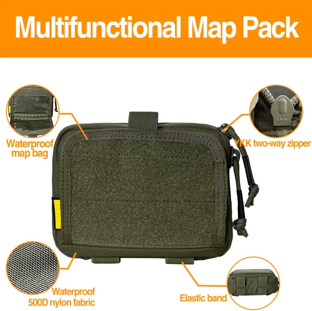 Admin Multi-Purpose Map Bag 500D Nylon Tactical Molle EDC Pouches Equipment Storage Bag