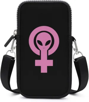 Alien Feminist Symbol Phone Bag Waterproof Phone Crossbody Bag Purse Mini Smartphone Wallet Bag