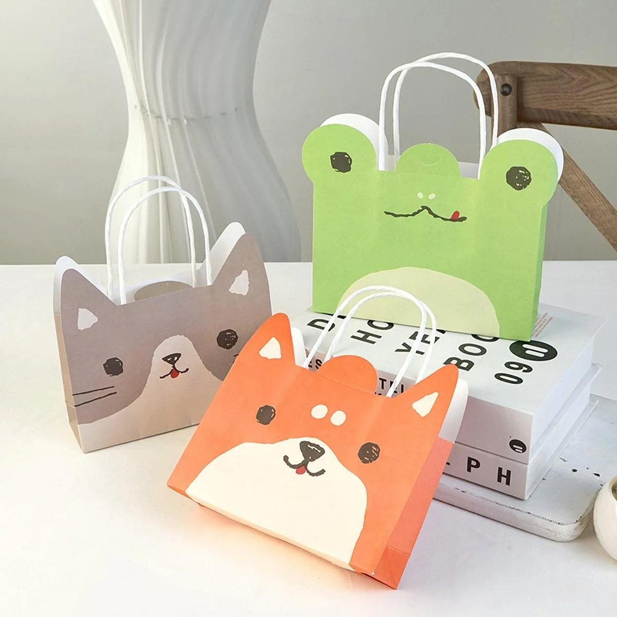 Animal Shaped Gift Bags 20PCS Kraft Paper