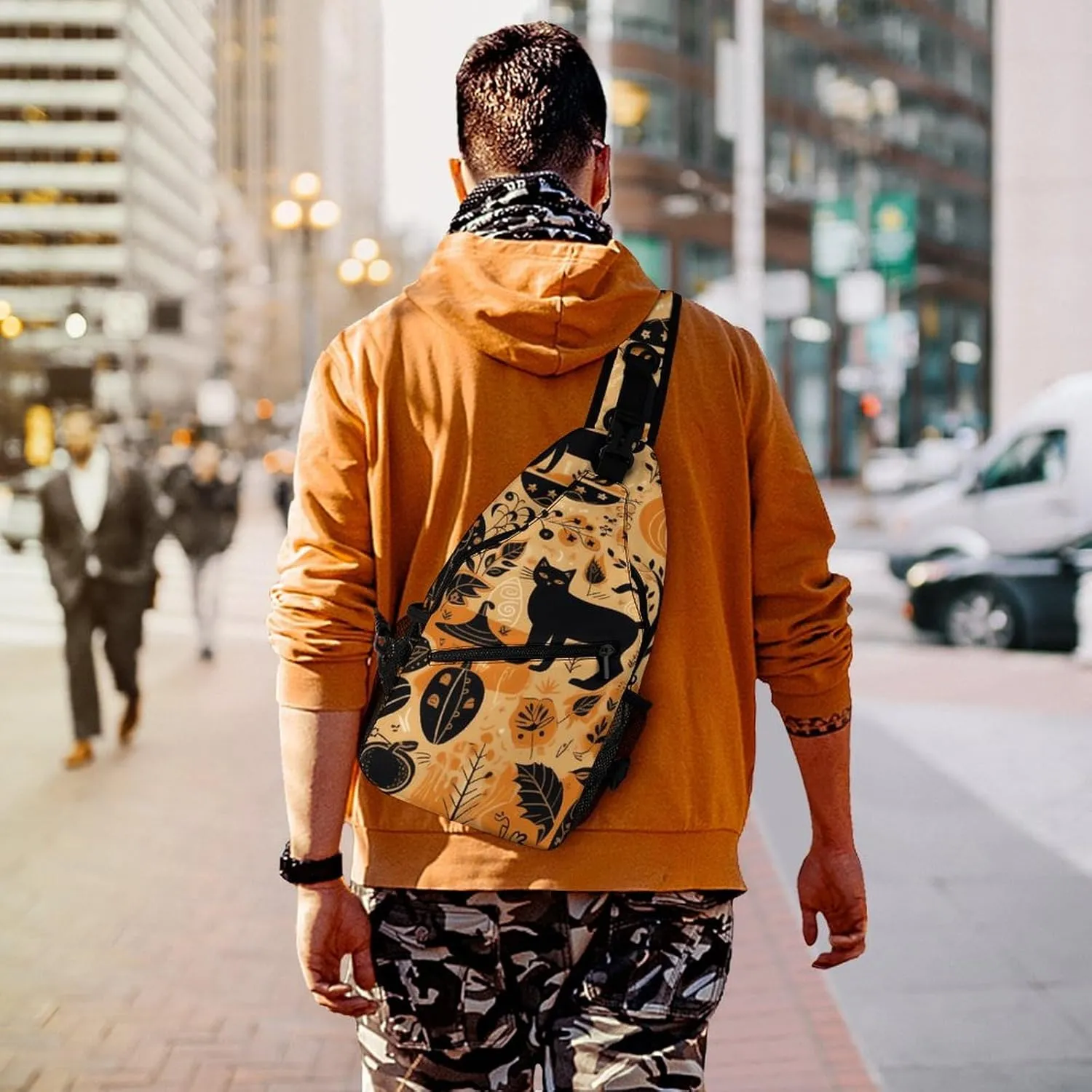 Animals And Pumpkins Sling Bag Crossbody Bags Cross Body Bag Fanny Packs Chest Bags Sling Purses for Travel